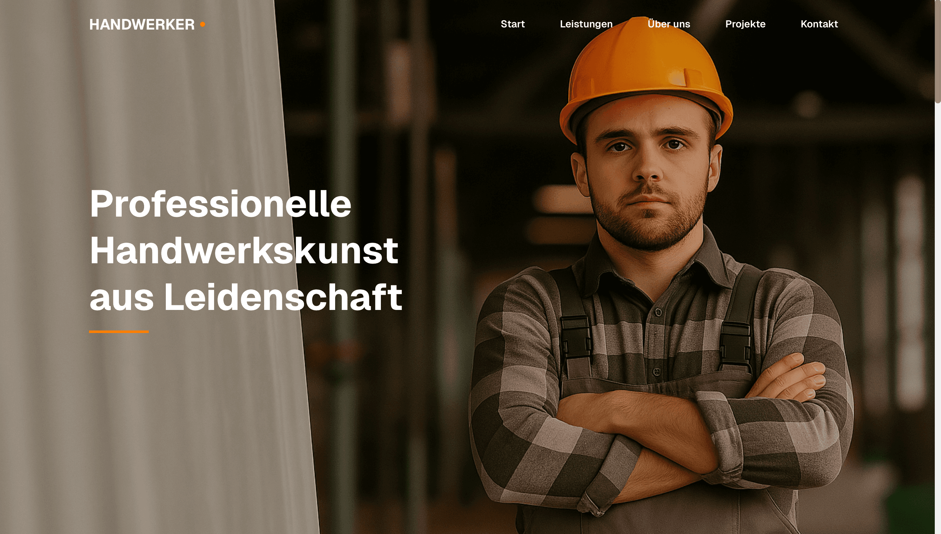 Handwerker Website, Website-Vorschau