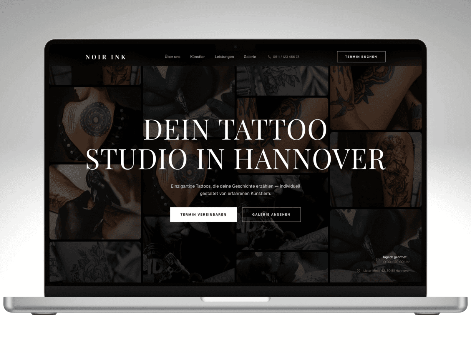 Noir Ink, Website-Vorschau