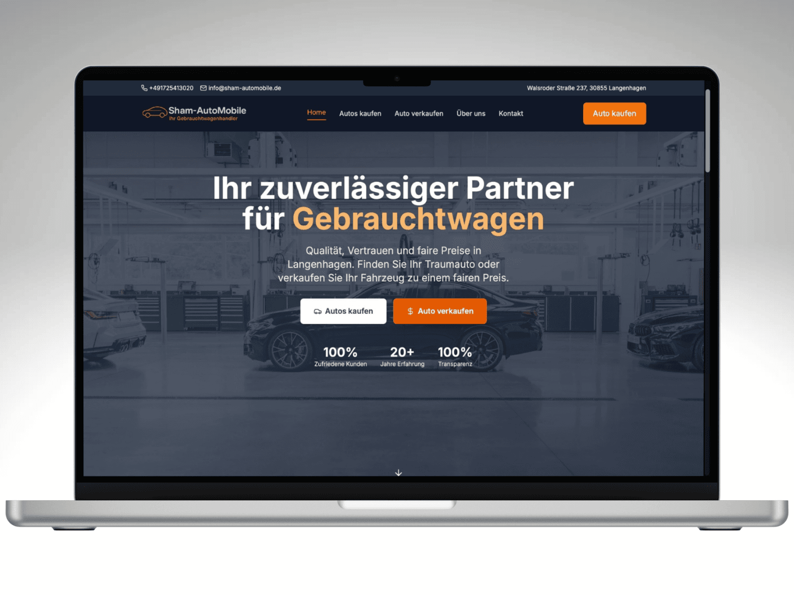 Sham Automobile, Website-Vorschau